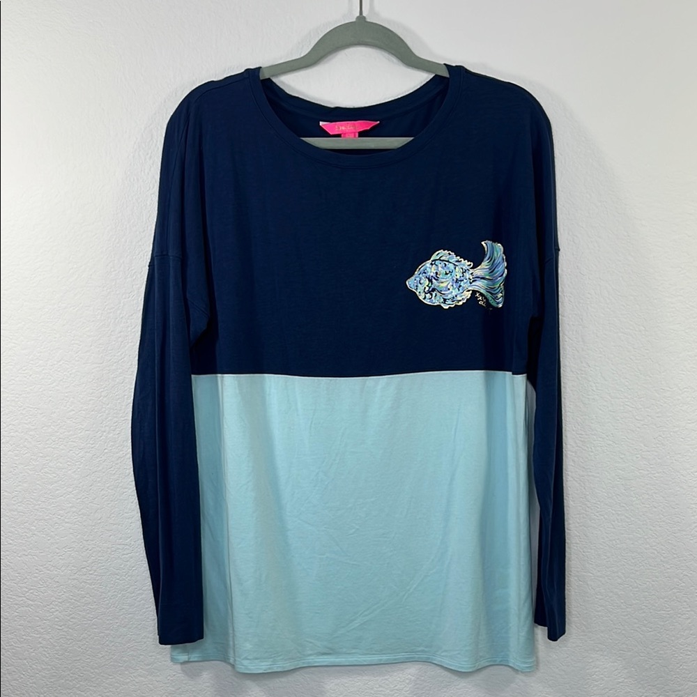 Lilly Pulitzer Fish Finn Tee Shirt XX Lilly size Medium - Picture 2 of 10